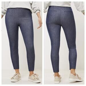 NWT LOFT Curvy Side Zip Skinny Pants Indigo Chambray Size 16P